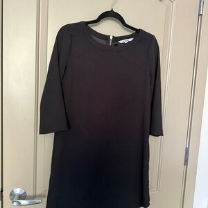 BB Dakota Black Sheath Dress 3/4 Sleeve Crew Neck